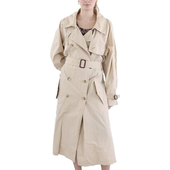 Lauren Ralph Lauren Womens Belted Cotton Poplin Trench Coat, Explorer Sand, 16